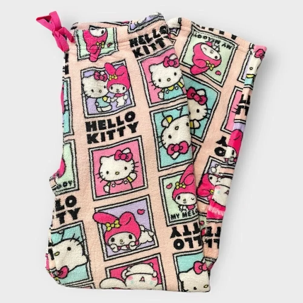 Hello Kitty Sanrio Melody Panels Fuzzy Soft Touch Pajama Pants Womens size XL